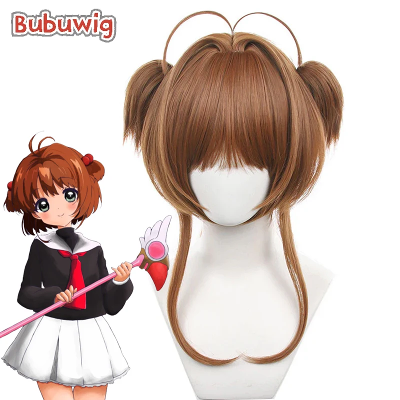 

Bubuwig Synthetic Hair Kinomoto Sakura Cosplay Wigs Cardcaptor Sakura Kinomoto Sakura 50cm Long Brown Cos Wig Heat Resistant