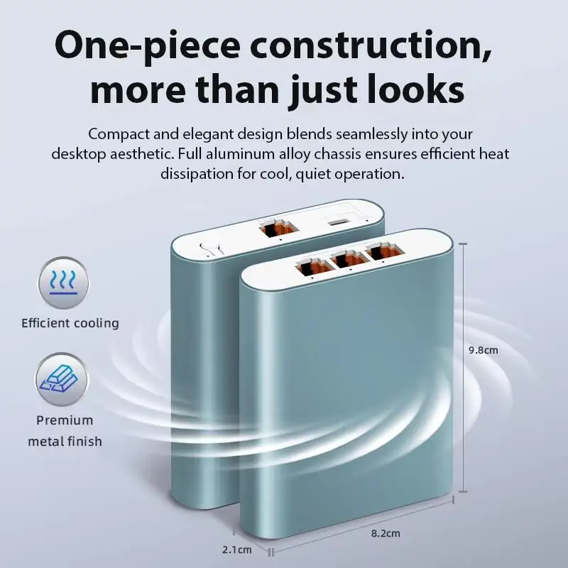 2.5G Ethernet Splitter High Speed Stable Data Transfer Compact Design for Home Office Apartment Network Upgrade Use