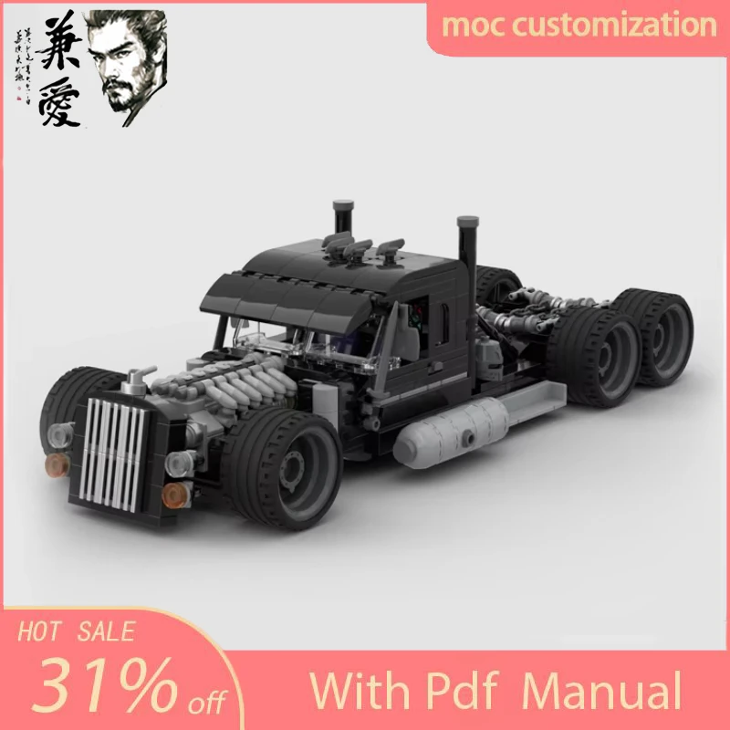 MOC 552pcs Speed Champion Peterbilt 359 The Cathedral Supercar Building Blocks Technique Racing Creative Garage Brick Toys Gift