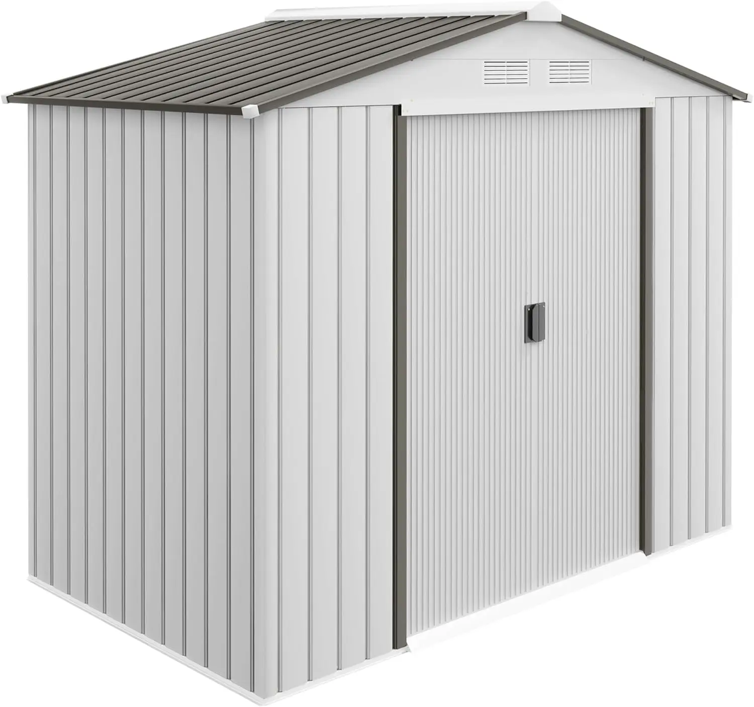 

Outsunny 7' x 4' Outdoor Storage Shed, Garden Tool House with Foundation Kit, 4 Vents and 2 Easy Sliding Doors for Backyard