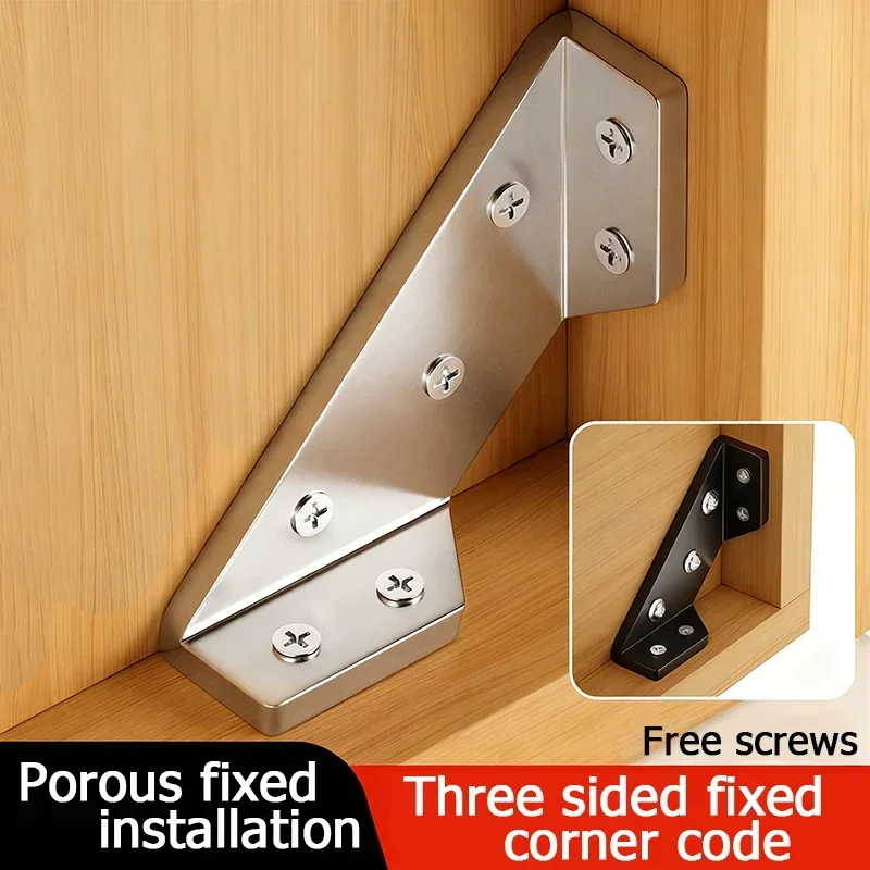 1-10Pcs Stainless Steel Angle Corner Bracket with Screw Angle Code Universal T&L Type 90 Degree Right Angle Hardware Accessories
