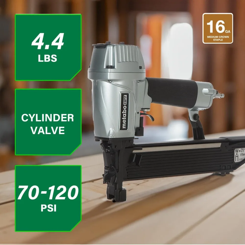 

7/16-In. Standard Crown Stapler, Pro Preferred Brand of Pneumatic Nailers, 16 Gauge, 1" to 2" Staples