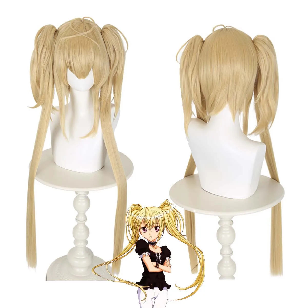 

Женщины Аниме Шуго Чара Потому что Tsukiyomi Utau Длинный золотисто-желтый парик