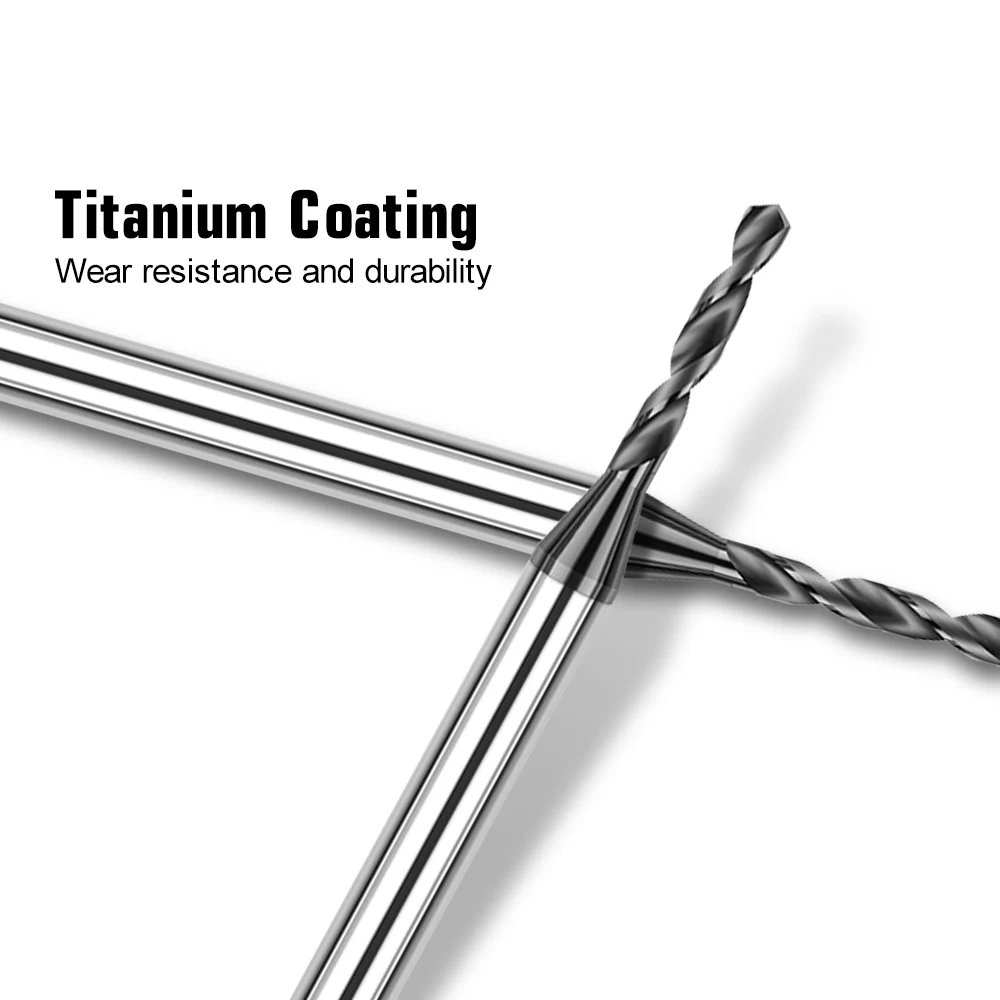 VACK Carbide Alloy Drill Tungsten Steel Hard Stainless Twist Bit Straight Handle Solid Drill For CNC Machine Tools 0.3-3.99mm