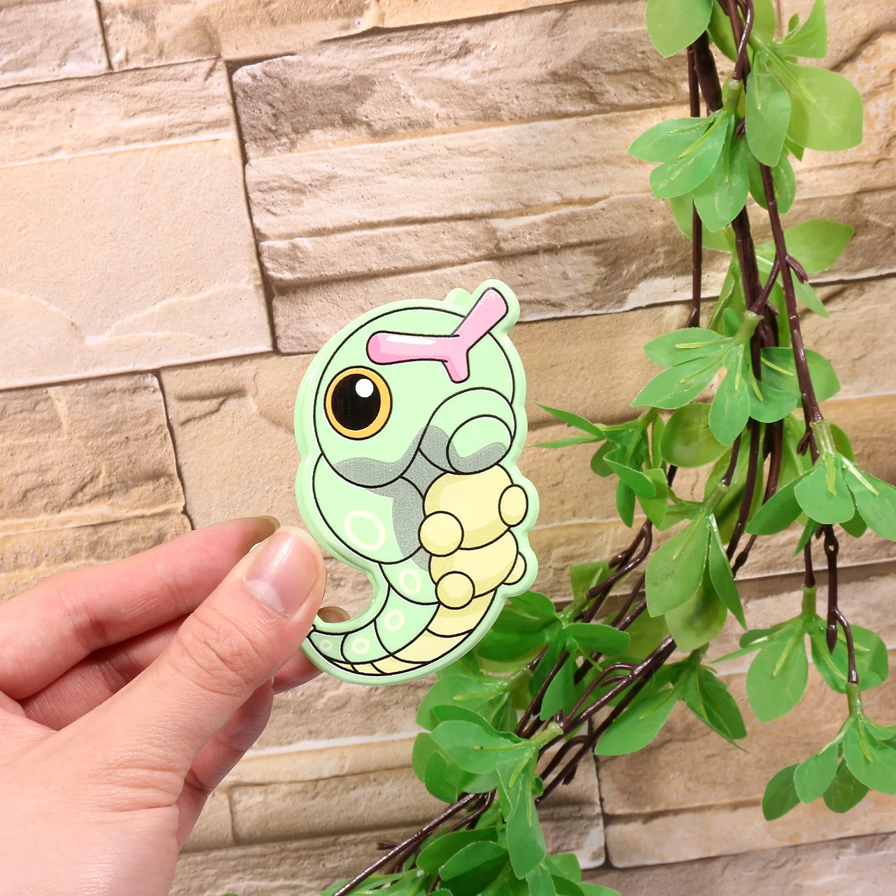 مشبك شعر بوكيمون كاتربيلر من الأكريليك، مقابض شعر أنيقة وعصرية، إكسسوار شخصي مبتكر وجذاب