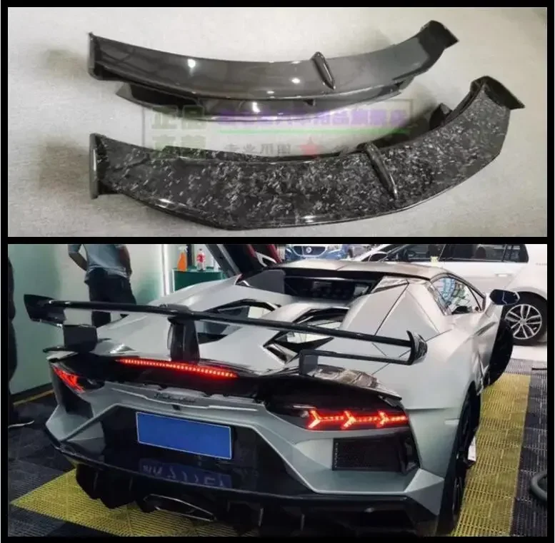 SVJ STYLE REAL CARBON FIBER REAR WING TRUNK LIP SPOILER FOR Lamborghini Aventador LP700 LP720 LP750 2012-up