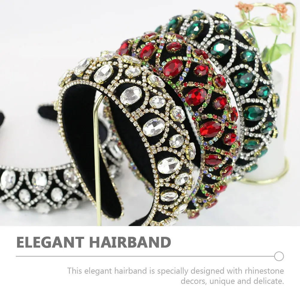 

Baroque Rhinestone Headband for Women Fashion Hairband Sponge Material Elegant Comfortable Daily Party Festival Headdress