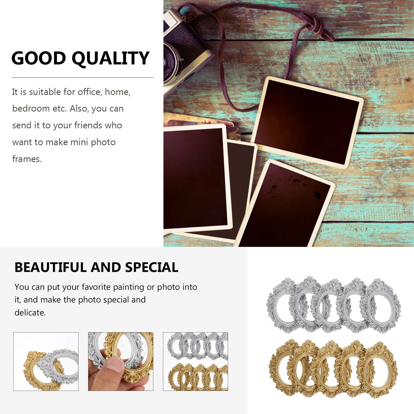 

10 шт., мини-рамки для фотографий, фоторамки, принадлежности «сделай сам», для домашнего декора, украшение стола, винтажная фоторамка, дисплей