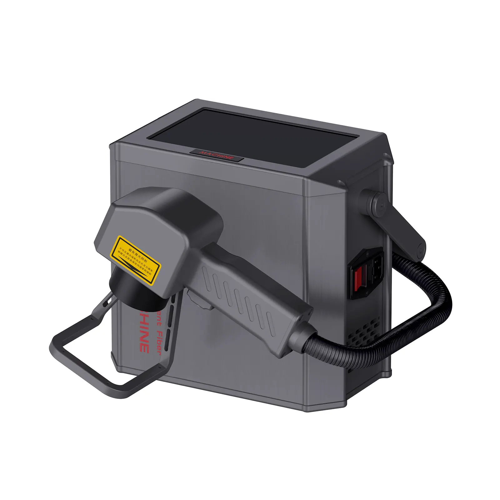 QRcode, 바코드, 일련 번호, 날짜, 이미지 인쇄용 20W 금속 및 플라스틱 섬유 레이저 조각기 휴대용 레이저 마킹 머신