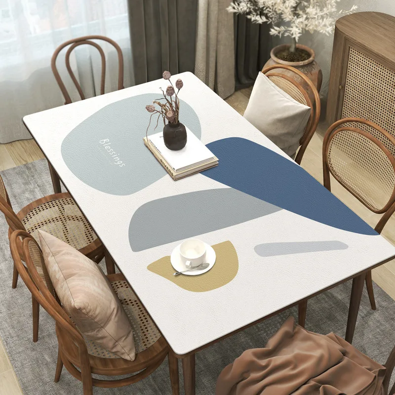 Simple Pu Leather Tablecloth Leather Fashion Table Cushion Table Cushion Dining Table Decoration Accessories