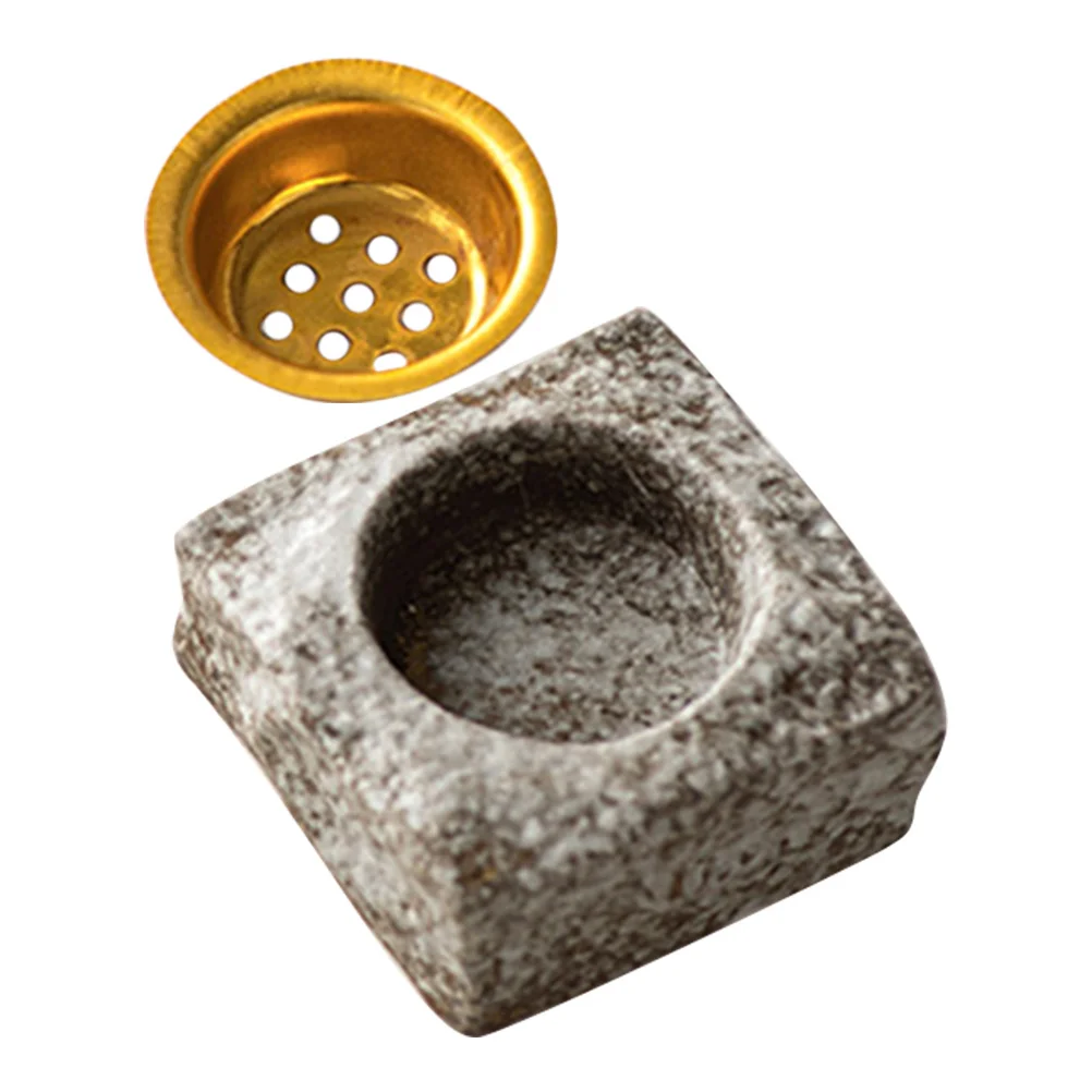 

Ceramic Incense Burner Rock Pattern Aromatherapy Accessory Home Office Desktop Decor Long Lasting Compact Size Gift Idea