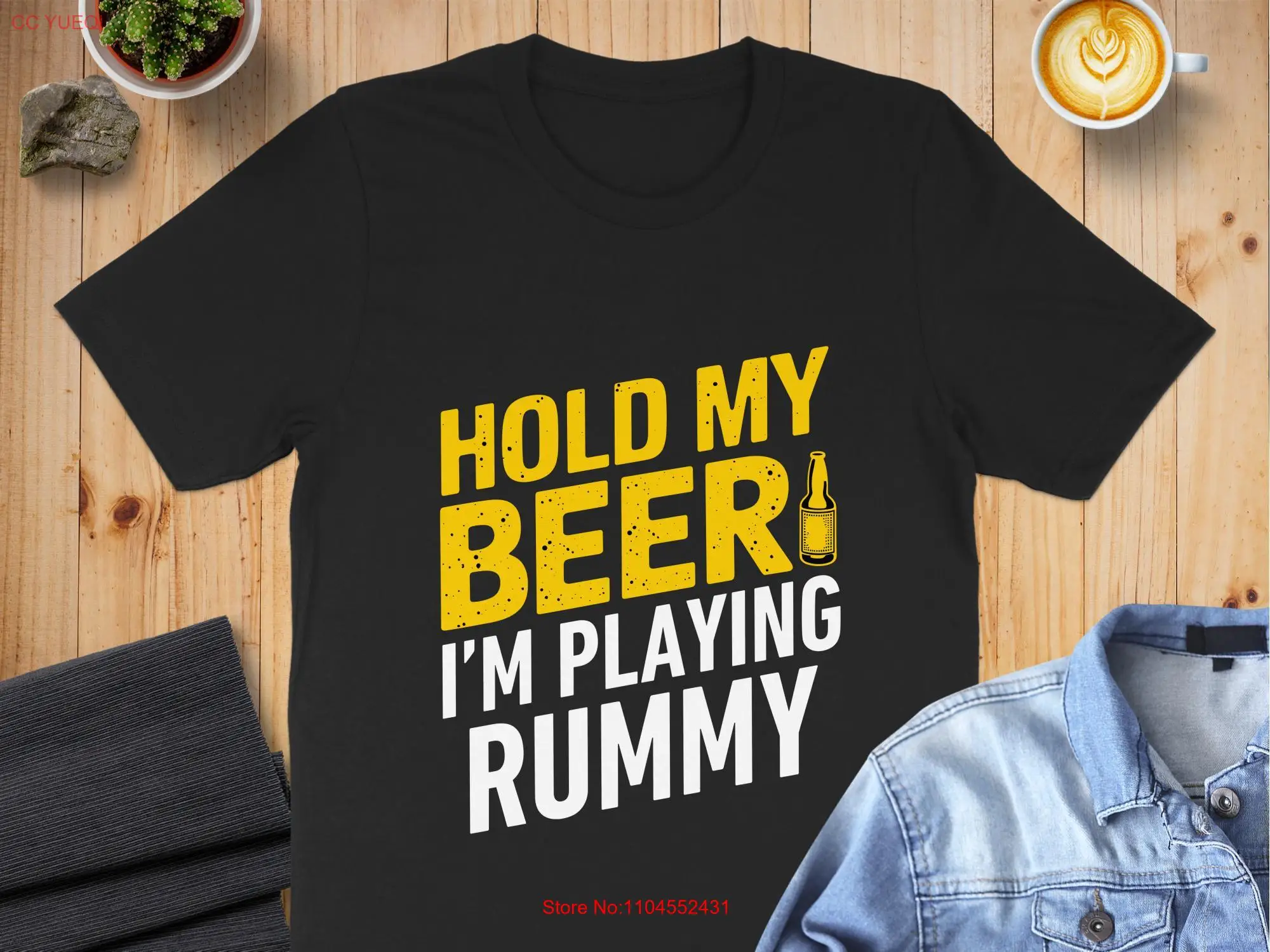 Hold My Beer I'm Playing Rummy T Shirt Funny Card Game for Lovers long or short sleeves