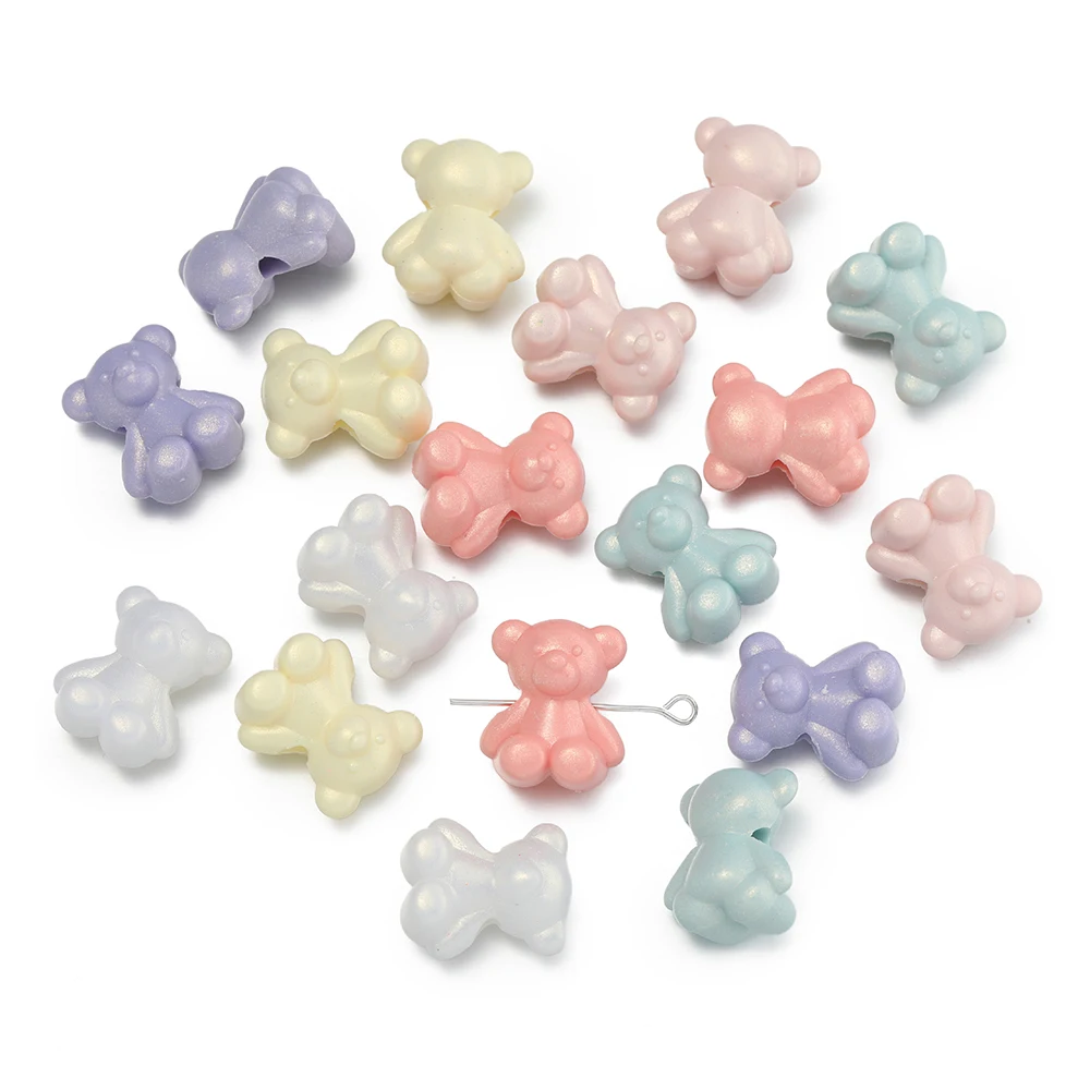 

10Pcs 11*15.5*18mm Acrylic Bear Beads Spacer Loose Beads for DIY Bracelet Necklace Jewelry Making Supplies Accessories