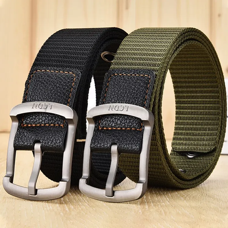 Men'S Belt Fashion Pin Buckle Canvas Belt Casual Women'S Belt Outdoor Climbing Sports Training Belt With Cargo Pants Jeans Belt