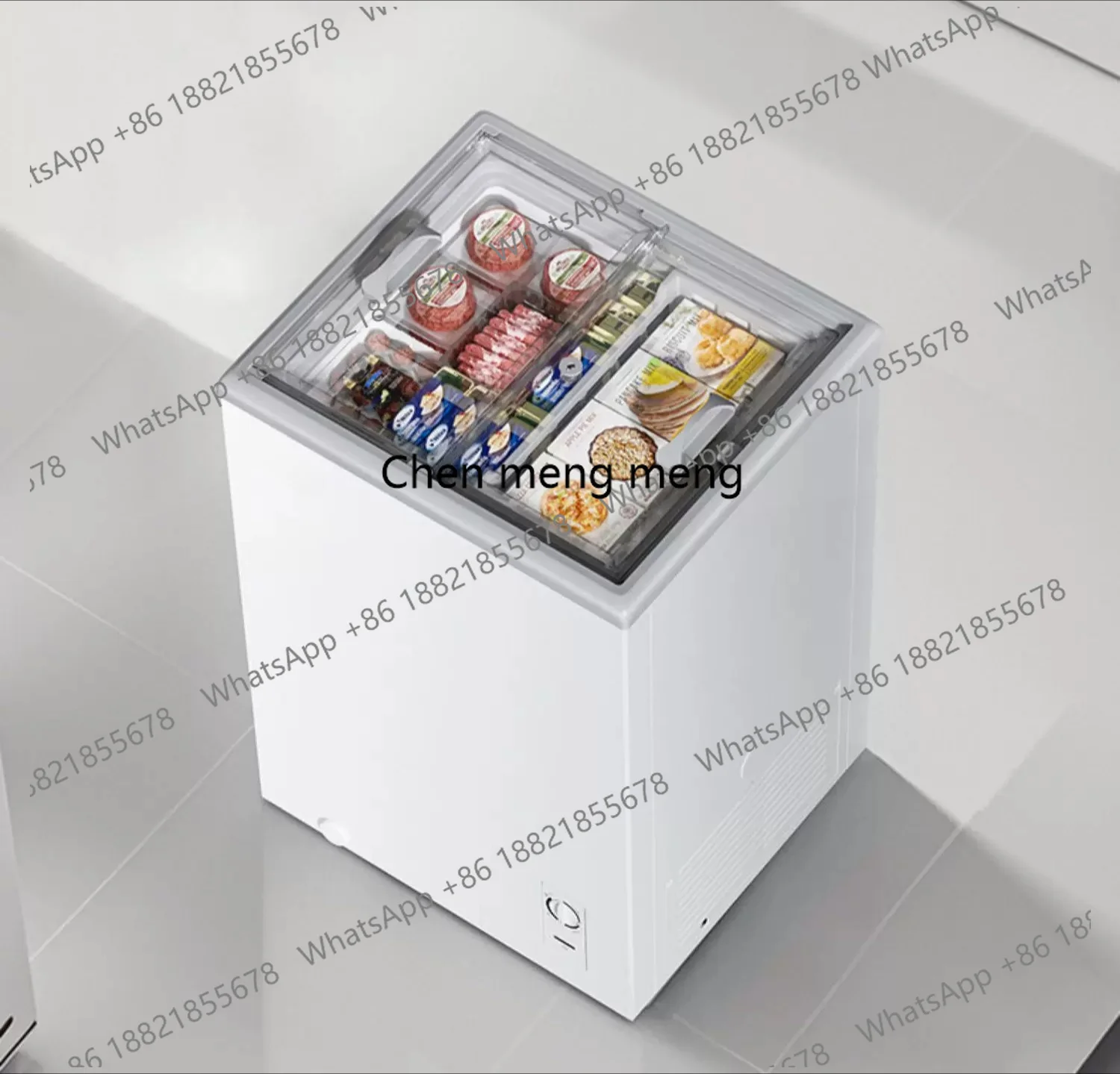 Household small, refrigerated crisper glass cover stall horizontal commercial frozen display cabinet