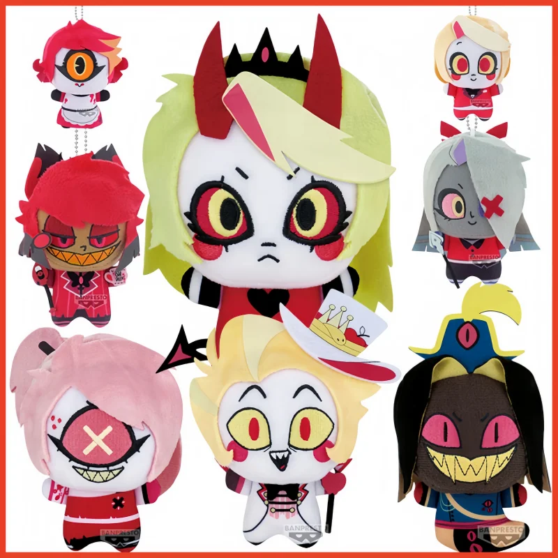 

In Stock Authentic Hazbin Hotel Alastor Vaggie Charlie Morningsta Anime Figure Cute Short Plush Stuffed Doll Pendant Gifts Toys