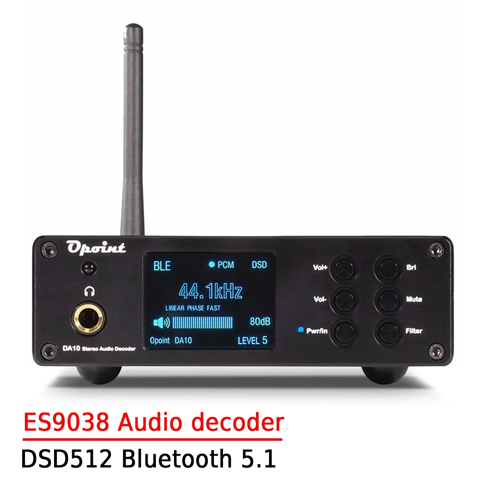 AMXEKR Dual Core ES9038 Audio Decoder DAC Ear Playback Digital Hifi Fever USB Hard Solution DSD512 Bluetooth 5.1