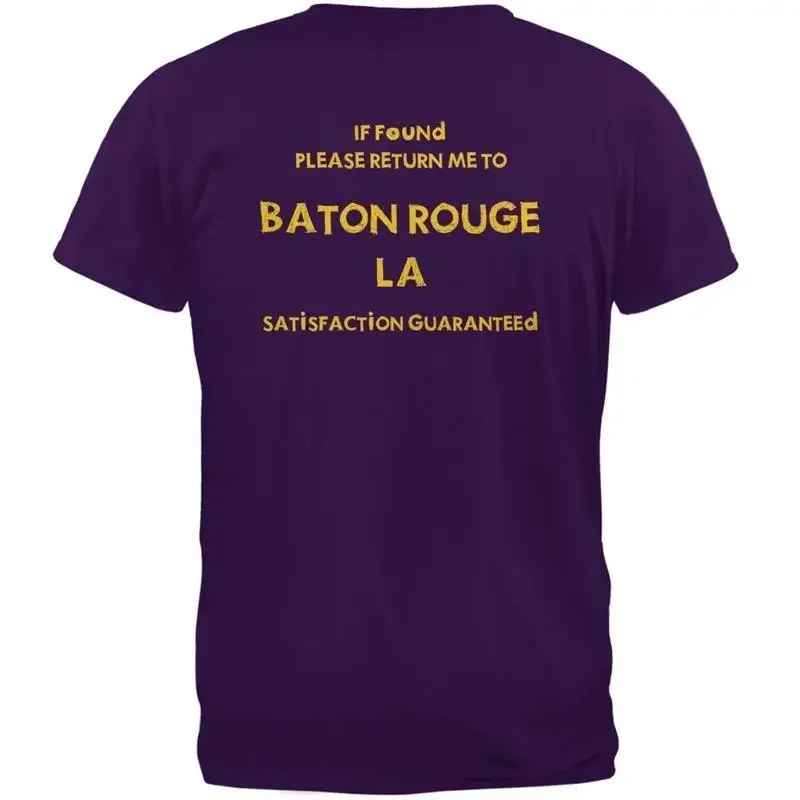 Mardi Gras Return Me to Baton Rouge Purple Adult T Shirt