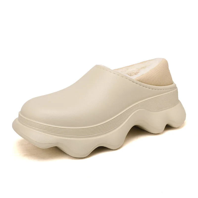 Winter 2022 cotton slippers women plus fleece non-slip outdoor heel cotton shoes indoor home slippers flat shoes women