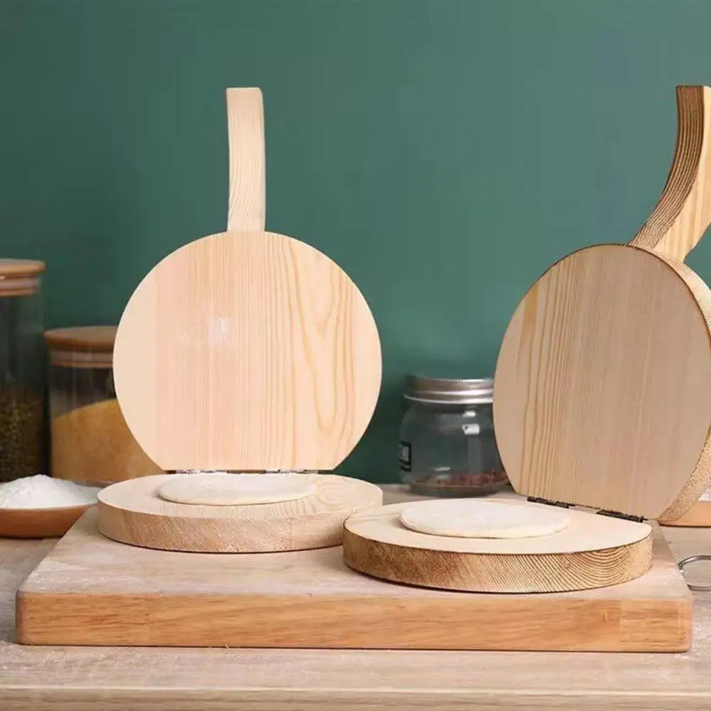 Dumpling Skin Maker Pie Wooden Dumpling Press Handmade Tortilla Maker Dough Pressing Tool Pie Kitchen