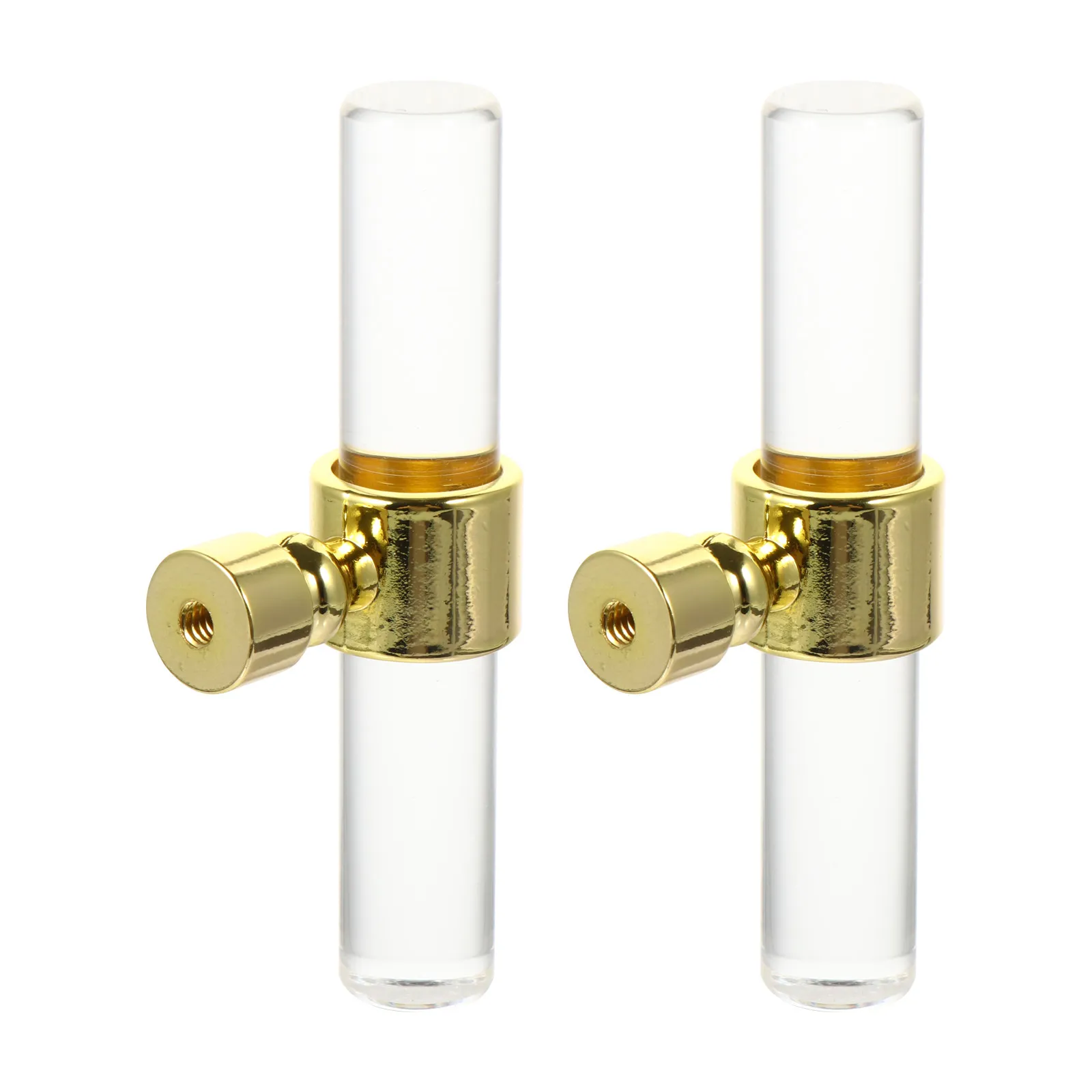 2Pcs Acrylic Drawer Knobs Crystal Clear Round Cabinet Handles Zinc Alloy Base No Fingerprints Easy Installation for Kitchen