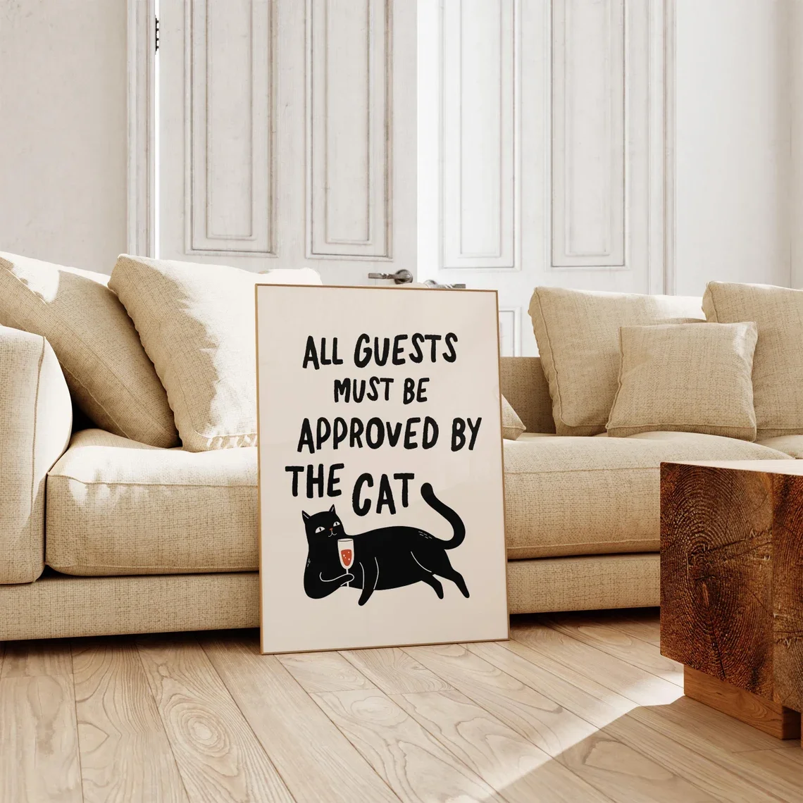 Funny Cat Print Trendy Cat Home Decor Cat Owner Gift Abstract Kitten Poster Cute Cat Print Minimalist Cat Lover Art Digital Down