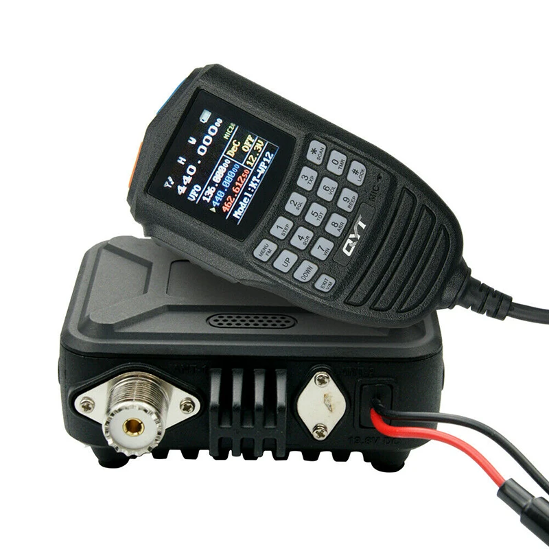 QYT Auto Walkie Talkie WP12 VHF 25W UHF20W Dual Band VOX Scrambler Microfono a Mano Controllo Ham Mini Radio Mobile