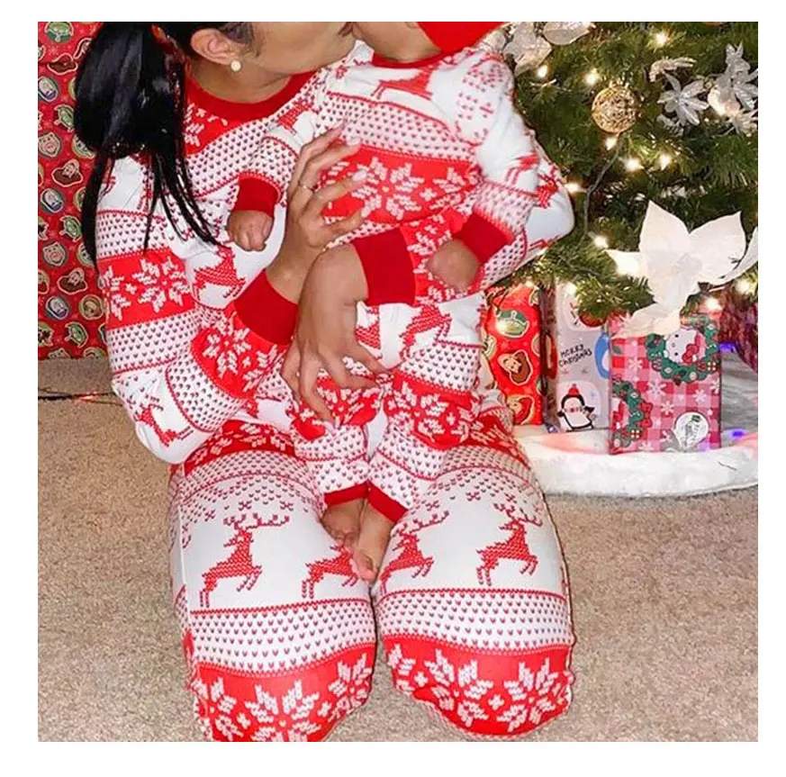 2025 neue Familie Weihnachten Pyjamas Mama Papa Kinder passende Kleidung Set Baby Strampler Pjs weiche lose 2-teilige Anzug Homewear Weihnachten Look – Detail 10