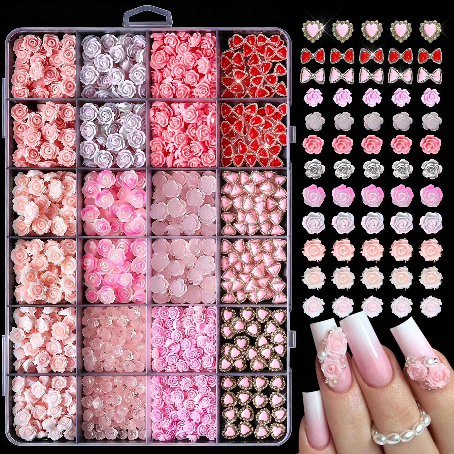 12 grilles de strass pour ongl - Resin Art Rose Petals avis et prix