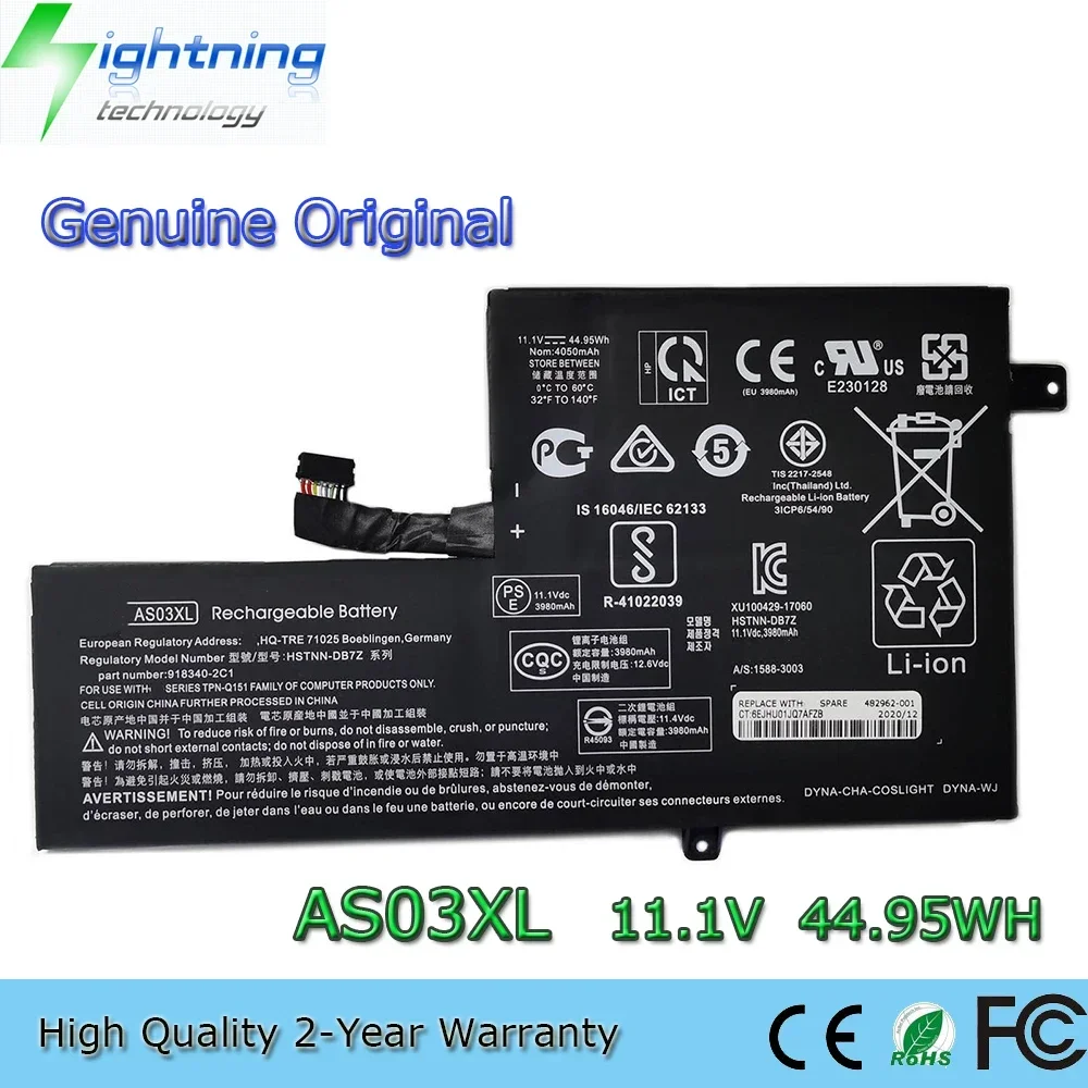 

New Original AS03XL 11.1V 44.95Wh Laptop Battery for HP Chromebook 11 G5 EE Series HSTNN-IB7W 918669-855