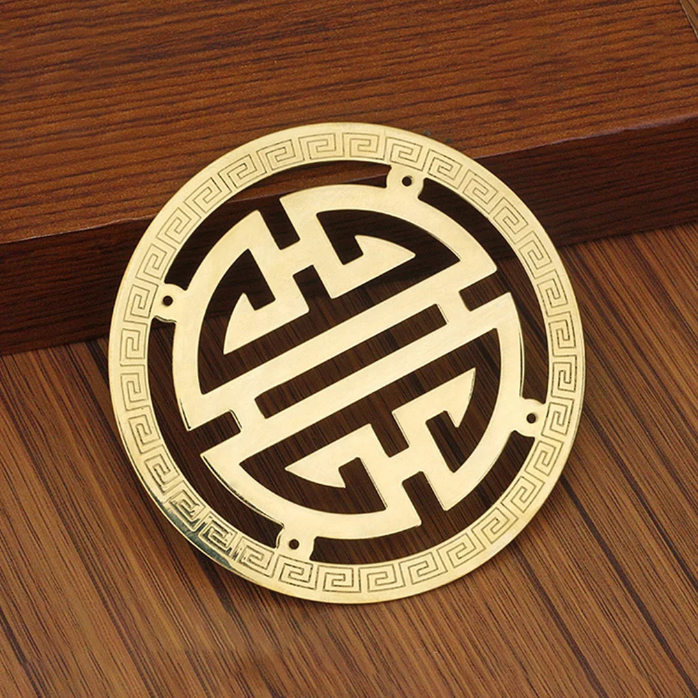 

4pcs Copper Decorative Sheets Retro Furniture Accessories Vintage Wood Box Appliques Chinese Style Jewelry Case Embellishments
