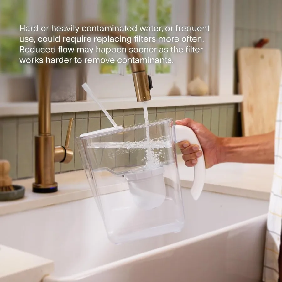 إبريق ماء مفلتر للاستخدام المنزلي مع جسم بلاستيكي تريتان خالٍ من مادة BPA/BPS في أهداف ملونة شفافة تتضمن 365+ ملوثات