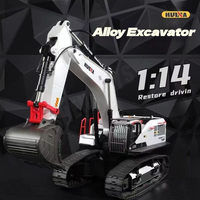 New Huina Toys Remote Control Engineering Vehicle 1594 White 22 Way Alloy Model Modified Machine Large Electric Excavator Gift