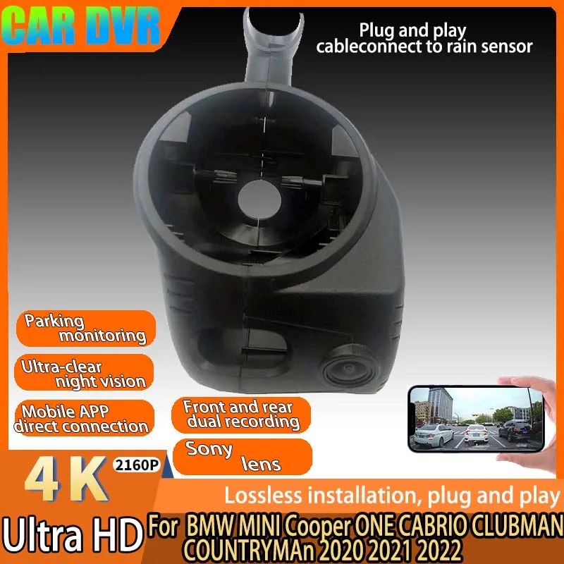 

For BMW MINI Cooper ONE CABRIO CLUBMAN COUNTRYMAn 2020 2021 2022 4K Plug And Play Easy installation Wifi Car DVR Dash Cam