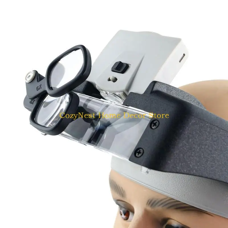 92MF LED مكبّر العائلة الأيدي مجانا أكواب مكبرة لمجوهرات Loupe Watch
