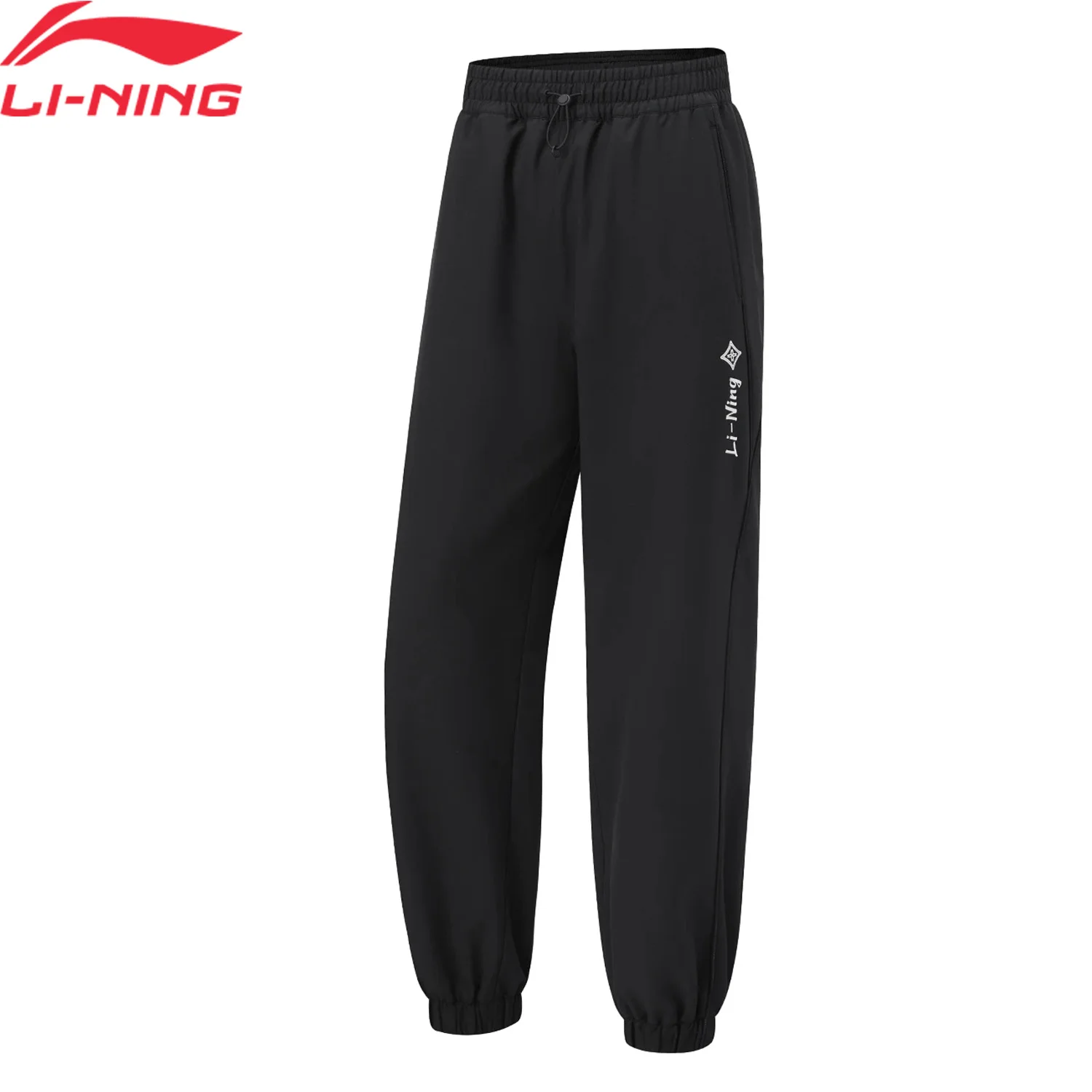 

Женские тренировочные брюки Li-Ning, водонепроницаемые брюки без PFC, стандартная посадка, 89% полиэстер, 11% спандекс, спортивные брюки с подкладкой AYKU106