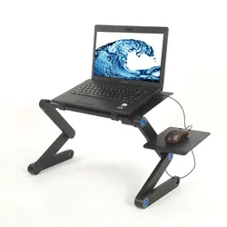 Suporte de mesa portátil portátil de alumínio ergonômico lapdesk para tv cama sofá pc notebook mesa com mouse pad