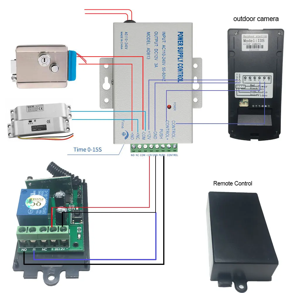 Videoportero con pantalla a Color de 7 pulgadas, Kit de intercomunicador con teclado de código RFID táctil para exteriores, timbre con número,