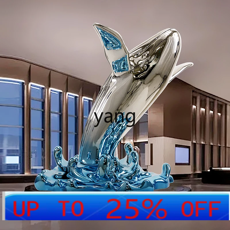 

LH Outdoor Large Fiberglass Whale Sculpture Ocean Theme Public Landscape Abstract