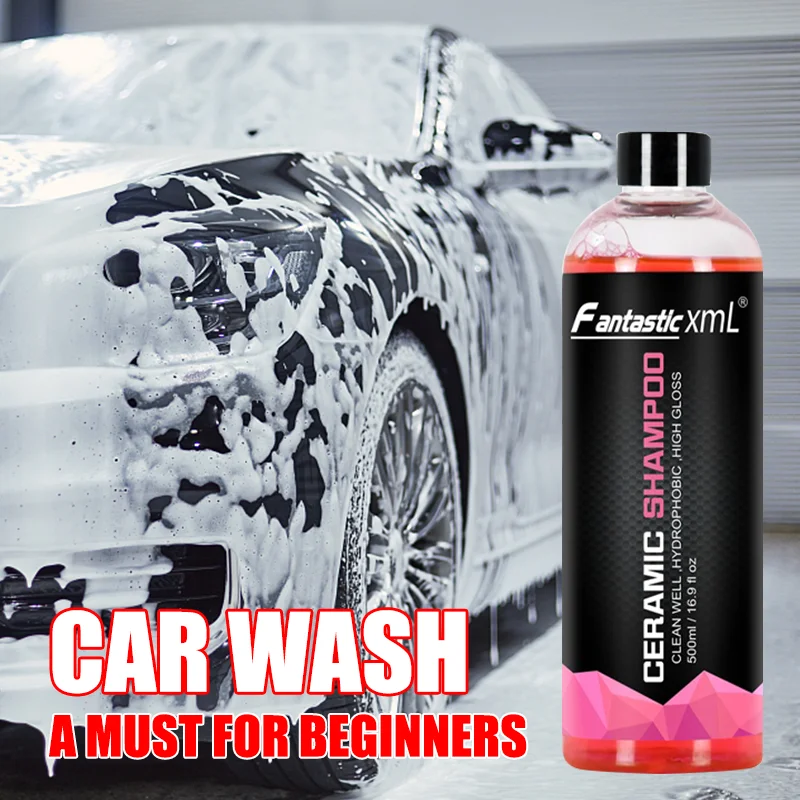 Concentrate Car Wash Shampoo with Wax High Gloss Ceramic Soap  Superior Surface Cleanser Automotive Washing Shampoo 500ml