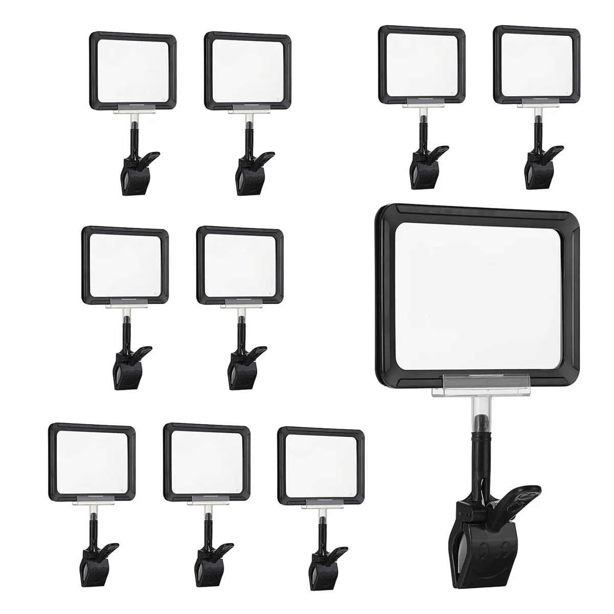 10 PCS Clip on Sign Holder Rotatable Label Clips Retail Merchandise Rack Sign Display Clip Sign Holding Clamp