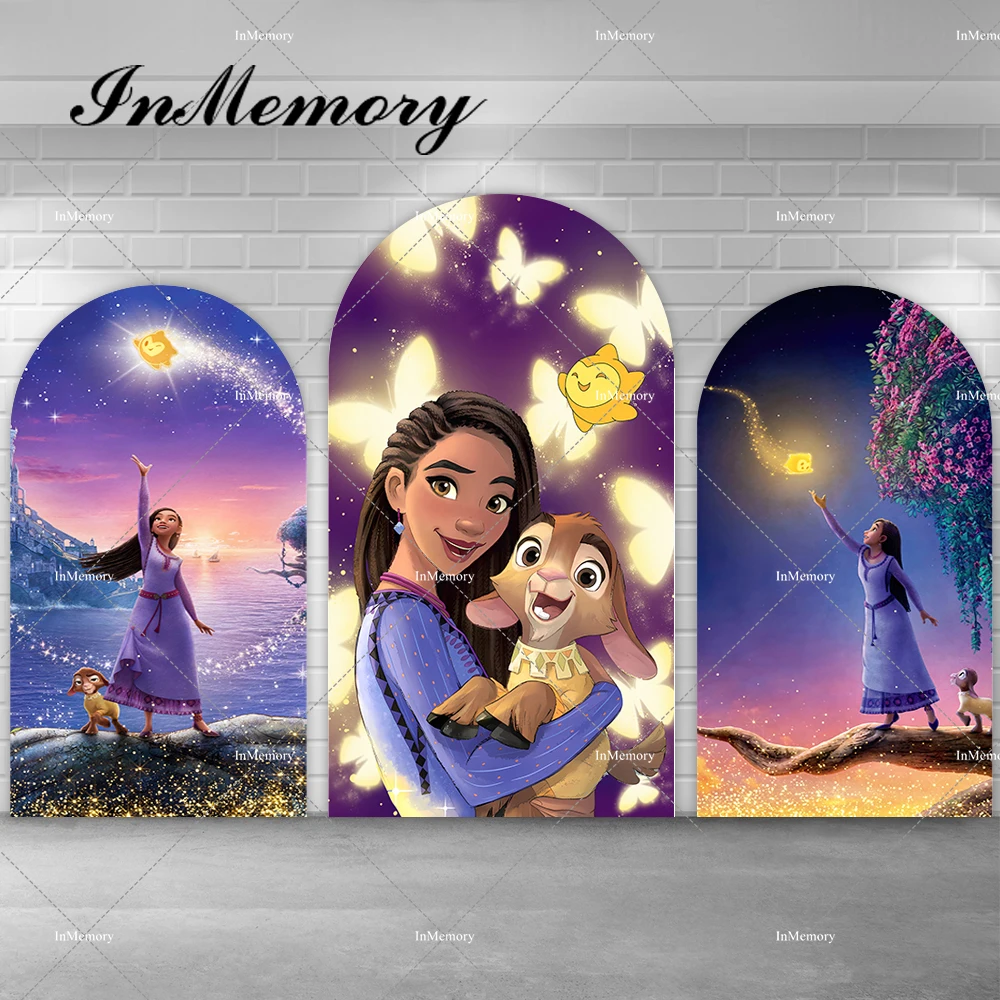 

Movie Wish Asha Valentino Arch Backdrop Cover Wish Star Chiara Backgrounds For Photography Girls Birthday Party Arched Banner