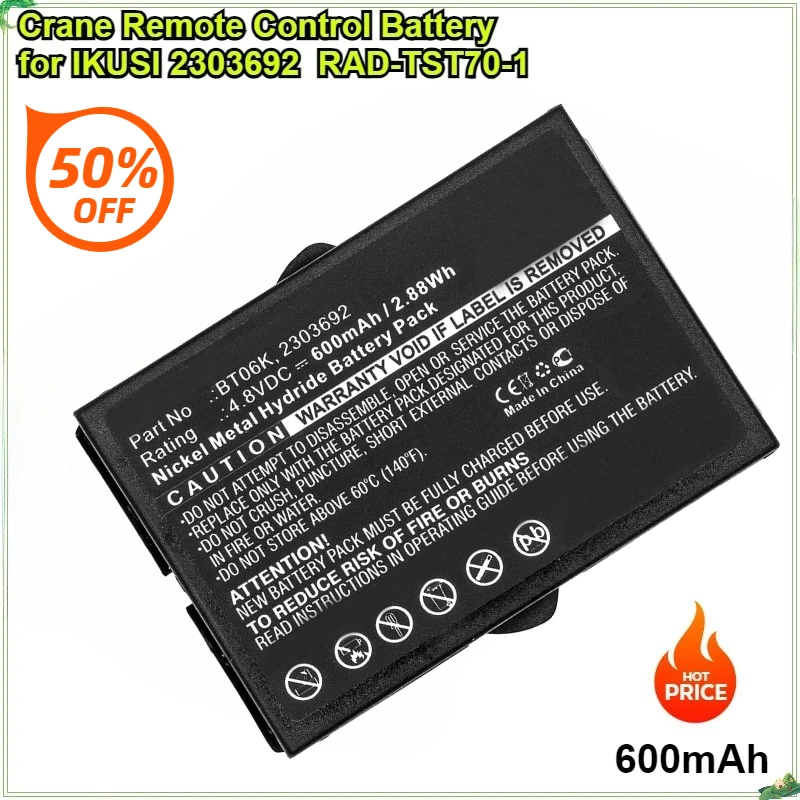 

Crane Remote Control Battery for IKUSI BT06K 2303692 ATEX Transmitters RAD-TST70-1 T70-2 T71 T72 TM70 LV5 LV3 JS3 JS JS5