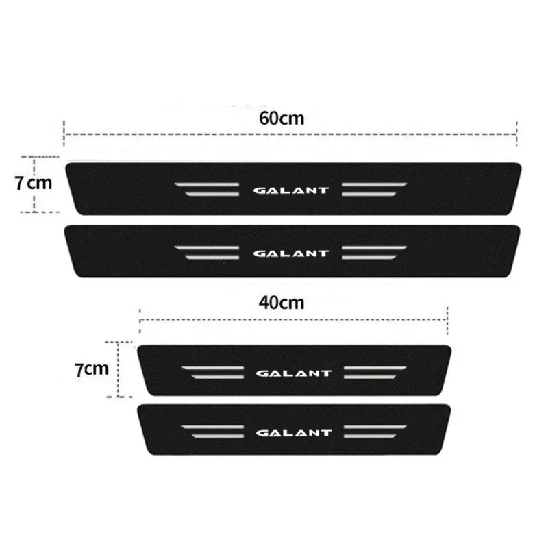 Luminous Car Door Threshold Sill Scuff Plate Protector Decals for Galant Logo Stickers Strip Carbon Fiber  Film