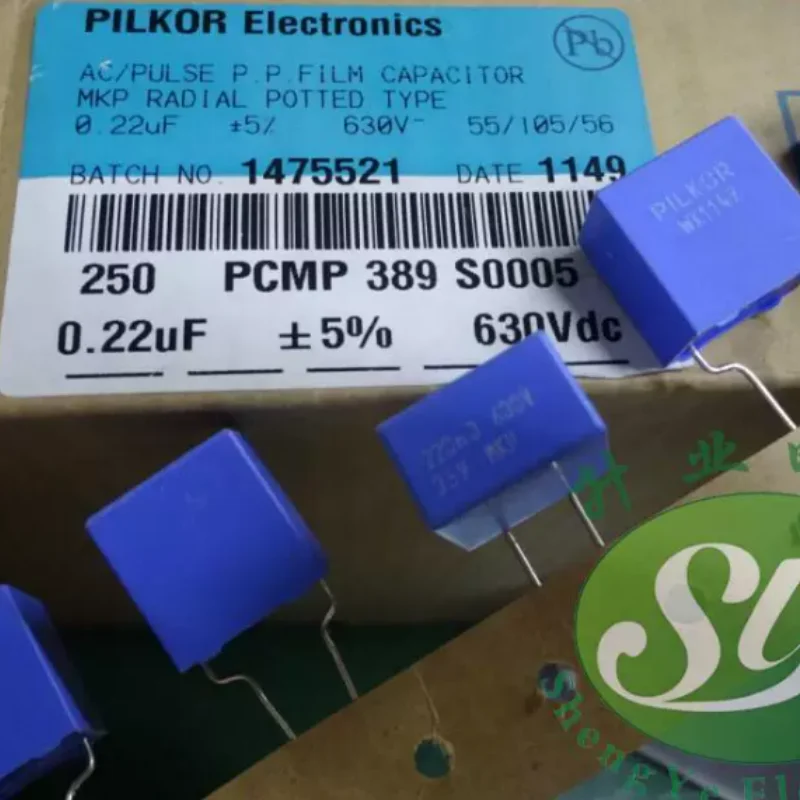 10pcs-100pcs PILKOR MKP 0.22uf/630v 220nf u22 224 brand new film capacitor 15MM