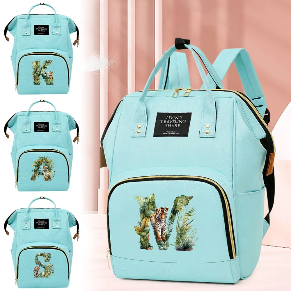 

Mommy Backpack Multifunction Nappy Changing Pouch High Quality Storage Bags Jungle Tiger Letter Series with Compartments