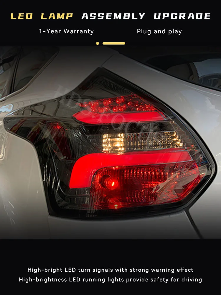

Задние фонари для Ford Focus Hatchback 2012-2014, светодиодные задние фонари, динамическая сборка, указатель поворота, автоинструменты, автомобильные аксессуары