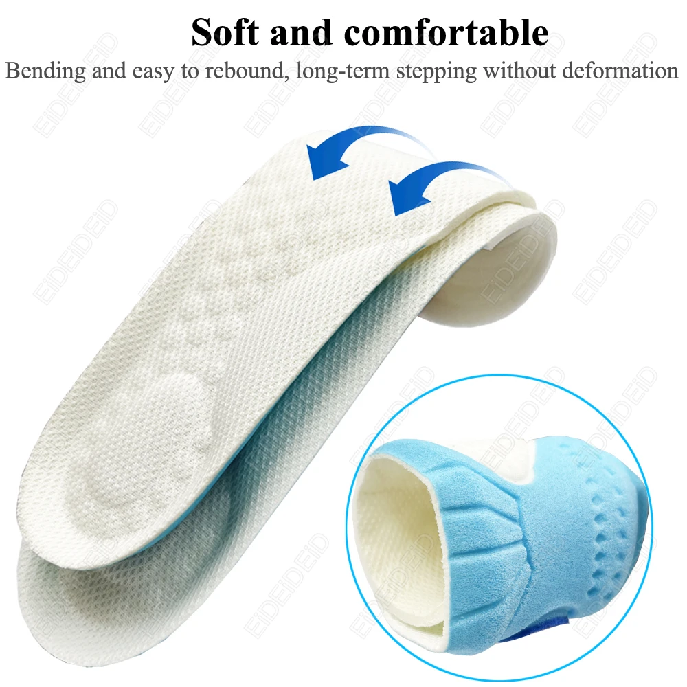 2/4 قطعة الاطفال العظام رغوة الذاكرة النعال شقة القدم التهاب اللفافة الأخمصية قوس دعم تنفس رياضة الجري حذاء إدراج عيد