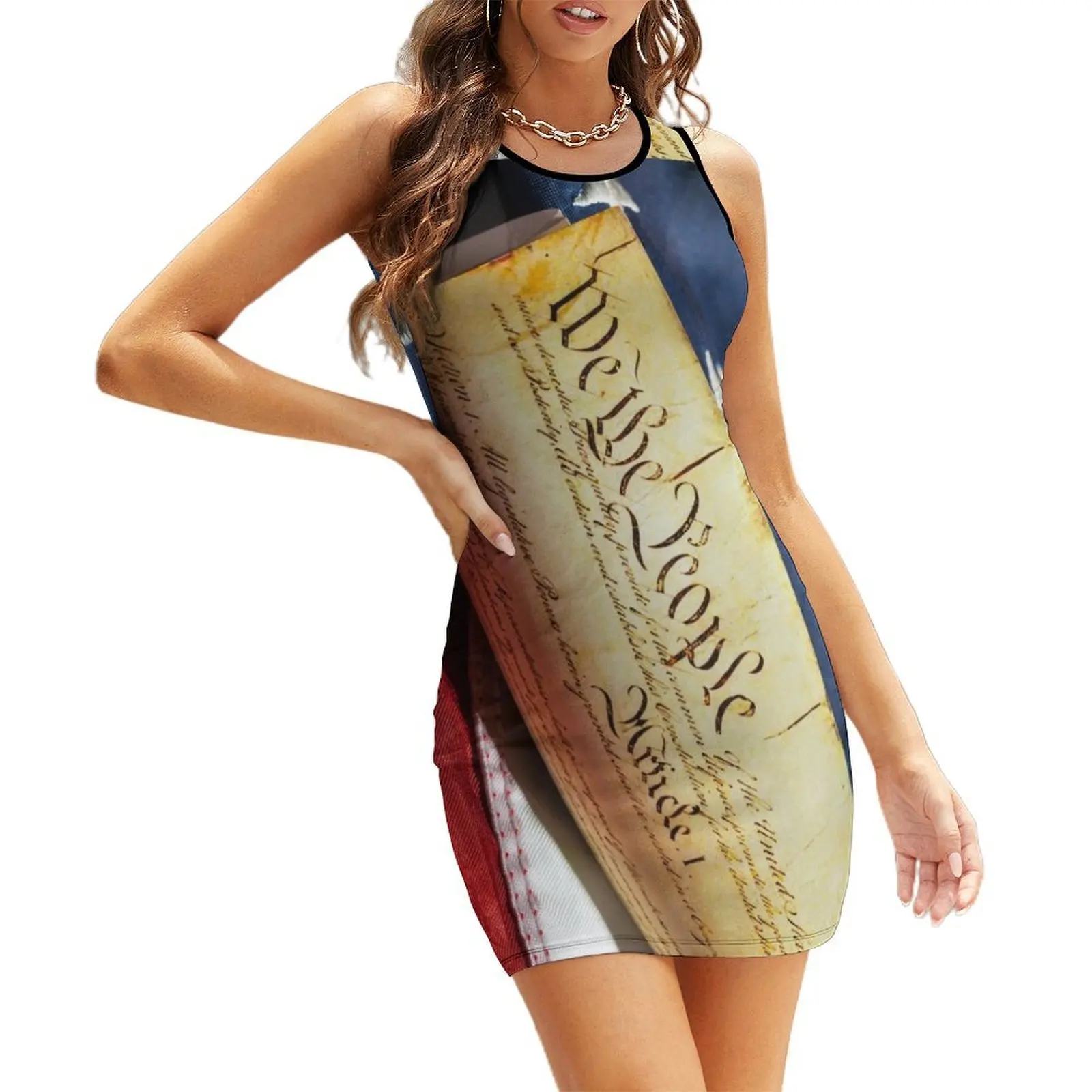 

US Constitution Sleeveless Sundress Bridesmaid dress woman clothes for women evening dress women dresses for woman 2025