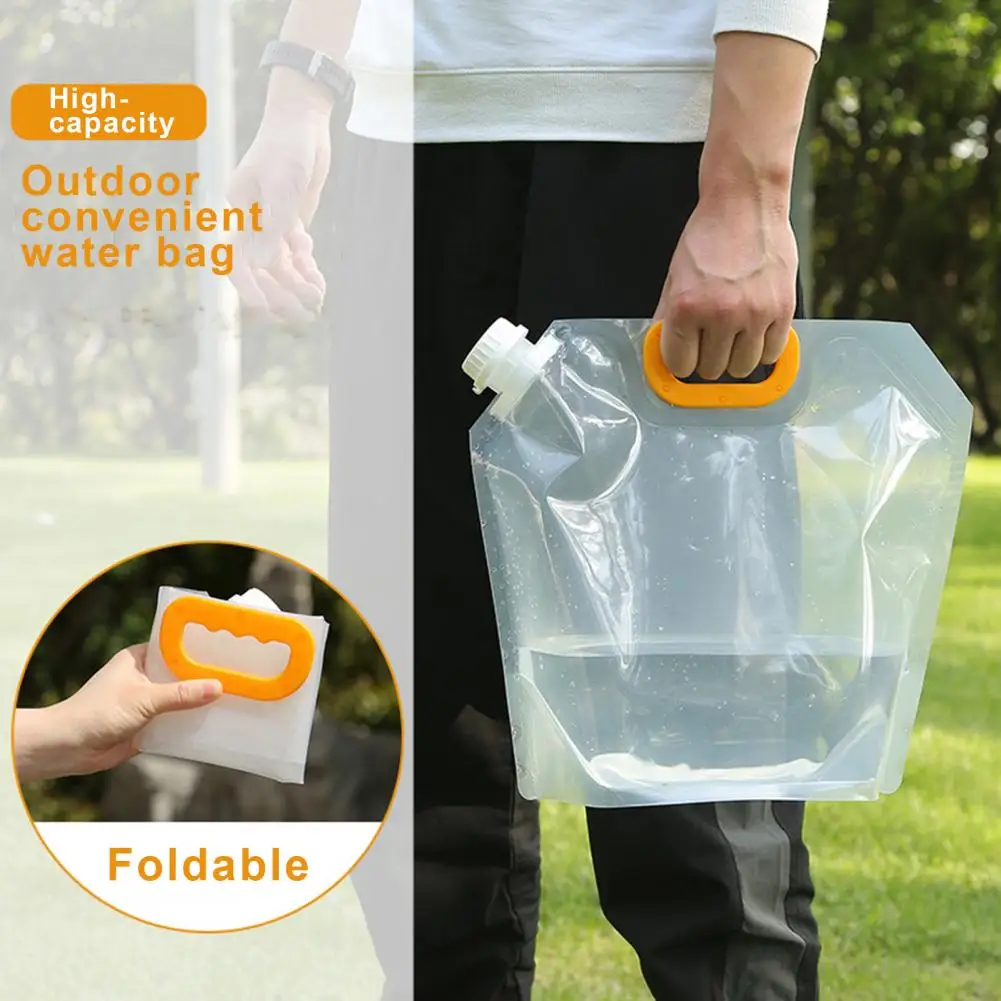 5L/10L Water Bag Foldable Large Capacity PE Environmental Low Temperature Resistance Water Carrier Bag for Travel